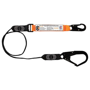 LINQ - ELITE SINGLE LEG SHOCK ABSORBING WEBBING LANDYARD WITH HARDWARE SN & SD - Kiwi Workgear